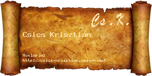 Csics Krisztián névjegykártya